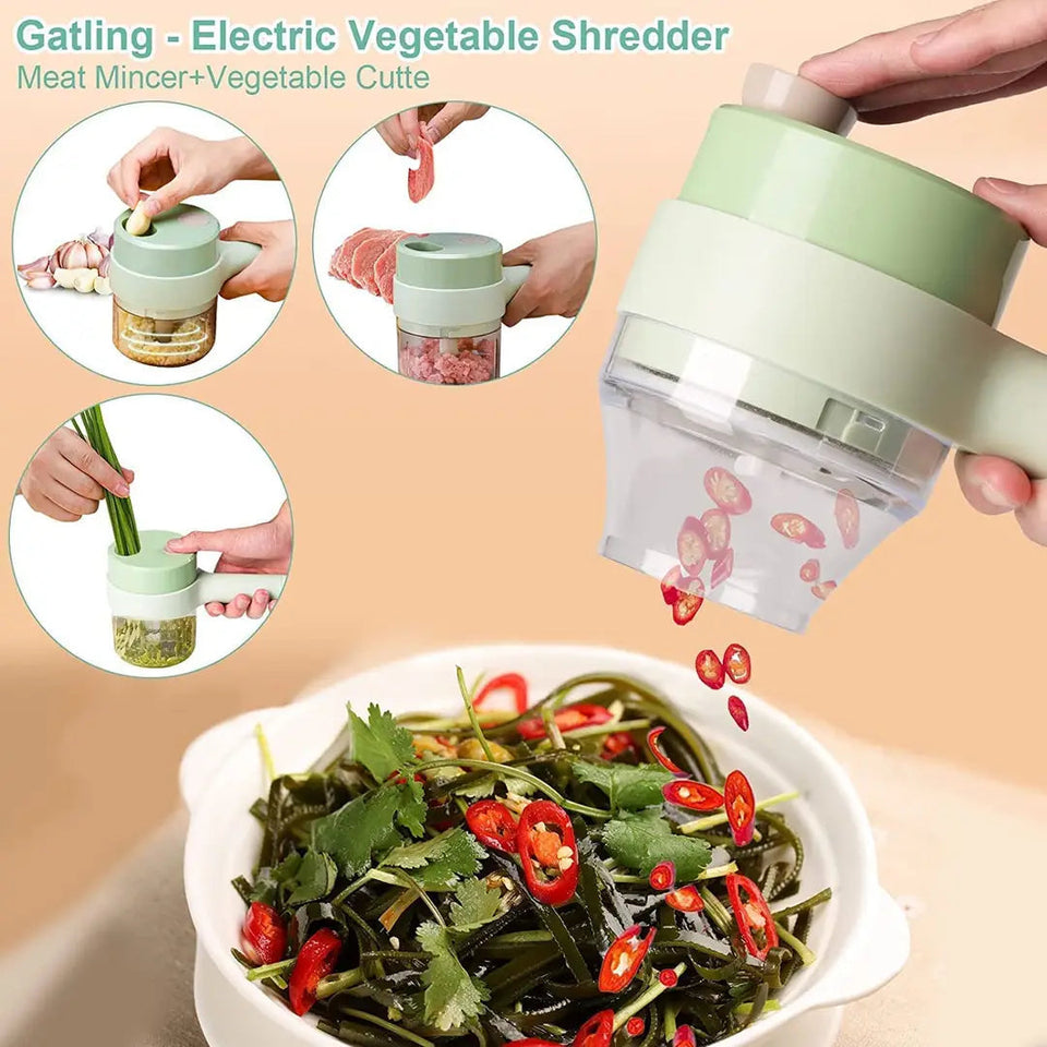 4 In 1 Portable Electric Vegetable Cutter