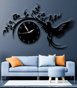 Wooden Flying Bird Wall Clock